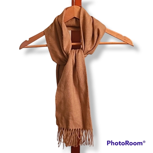 Edward Chapman Cashmere Wool Tan Scarf - Picture 1 of 5